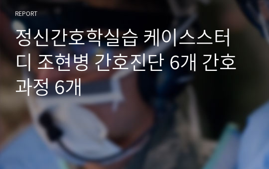 정신간호학실습 케이스스터디 조현병 간호진단 6개 간호과정 6개