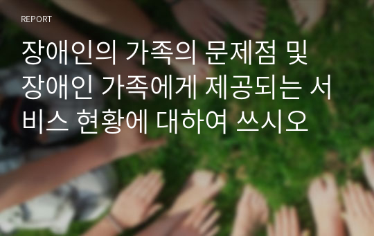 장애인의 가족의 문제점 및 장애인 가족에게 제공되는 서비스 현황에 대하여 쓰시오