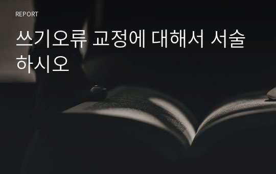 쓰기오류 교정에 대해서 서술하시오