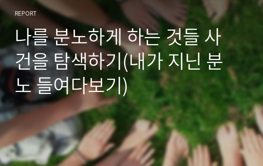 나를 분노하게 하는 것들 사건을 탐색하기(내가 지닌 분노 들여다보기)