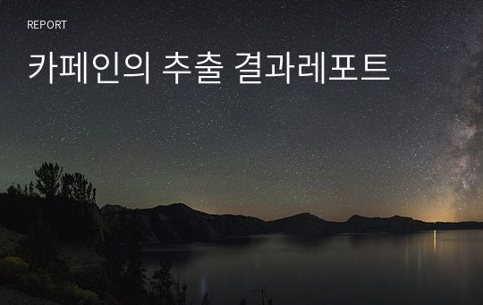 카페인의 추출 결과레포트