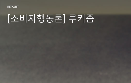 [소비자행동론] 루키즘