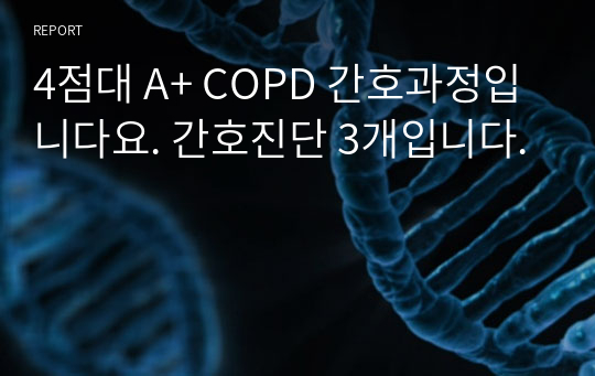 4점대 A+ COPD 간호과정입니다요. 간호진단 3개입니다.