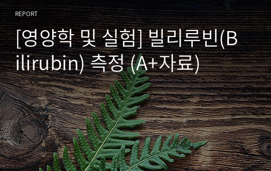 [영양학 및 실험] 빌리루빈(Bilirubin) 측정 (A+자료)