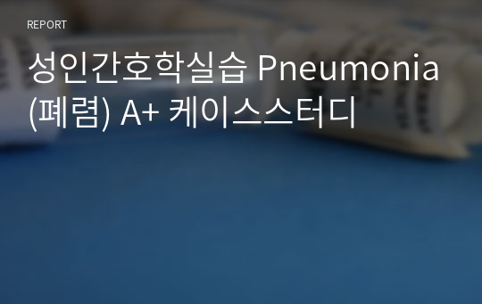 성인간호학실습 Pneumonia(폐렴) A+ 케이스스터디