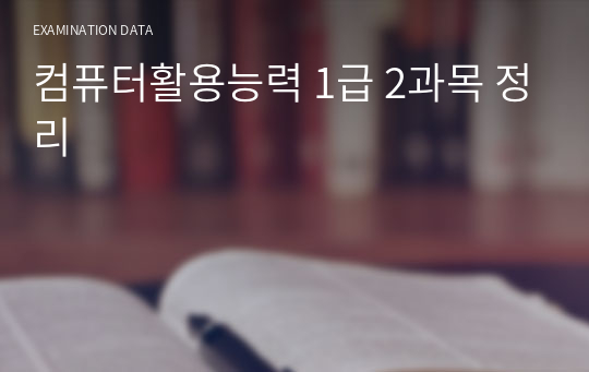 컴퓨터활용능력 1급 2과목 정리