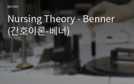 Nursing Theory - Benner (간호이론-베너)