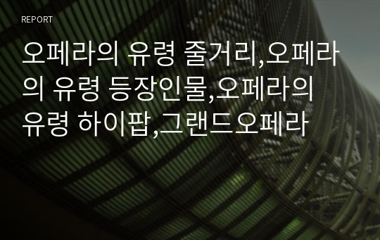 오페라의 유령 줄거리,오페라의 유령 등장인물,오페라의 유령 하이팝,그랜드오페라