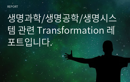 생명과학/생명공학/생명시스템 관련 Transformation 레포트입니다.