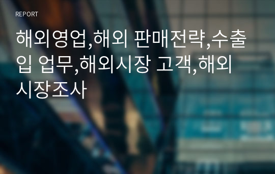 해외영업,해외 판매전략,수출입 업무,해외시장 고객,해외 시장조사