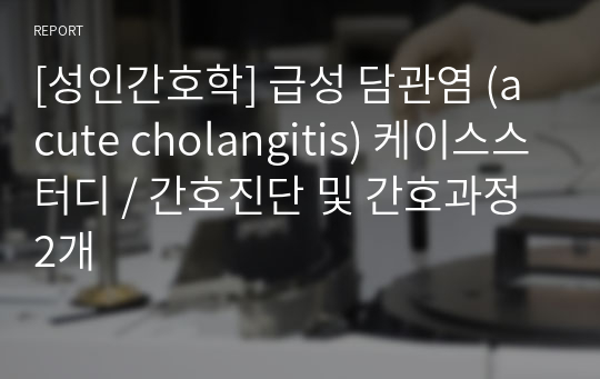 [성인간호학] 급성 담관염 (acute cholangitis) 케이스스터디 / 간호진단 및 간호과정 2개