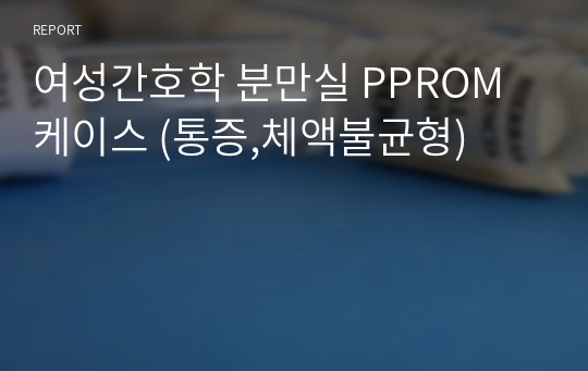 여성간호학 분만실 PPROM 케이스 (통증,체액불균형)