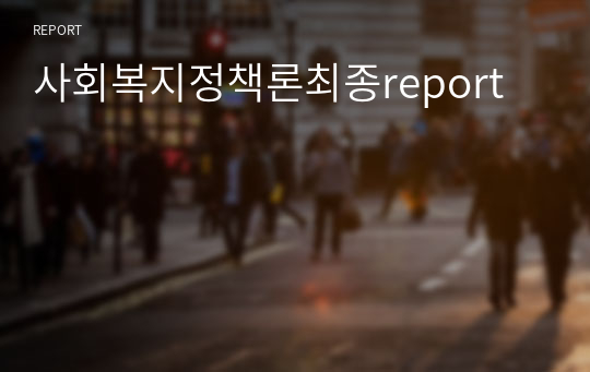 사회복지정책론최종report