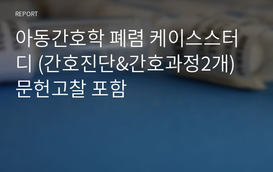 아동간호학 폐렴 케이스스터디 (간호진단&amp;간호과정2개) 문헌고찰 포함