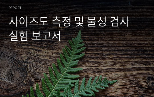 사이즈도 측정 및 물성 검사 실험 보고서