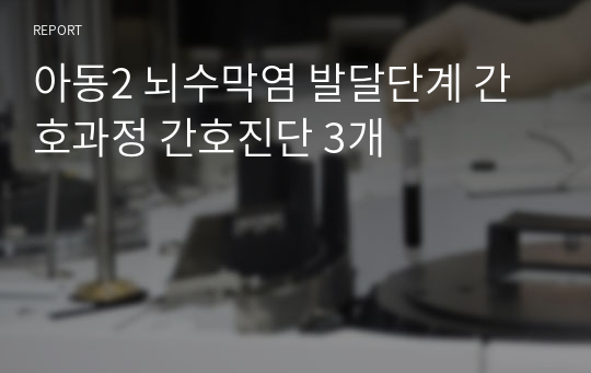 아동2 뇌수막염 발달단계 간호과정 간호진단 3개