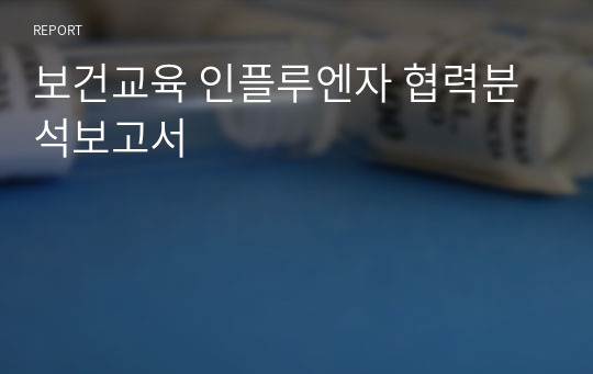 보건교육 인플루엔자 협력분석보고서