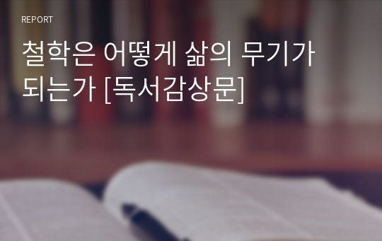 철학은 어떻게 삶의 무기가 되는가 [독서감상문]