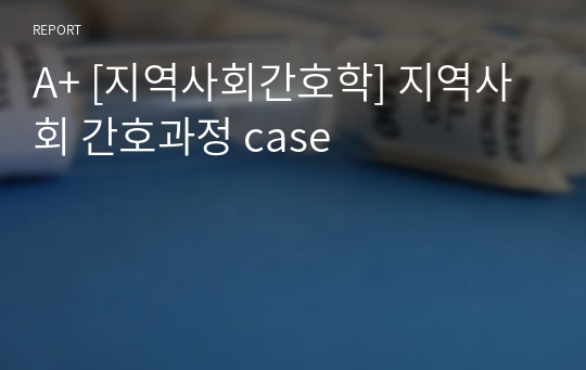 A+ [지역사회간호학] 지역사회 간호과정 case