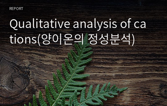 Qualitative analysis of cations(양이온의 정성분석)