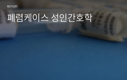 폐렴케이스 성인간호학