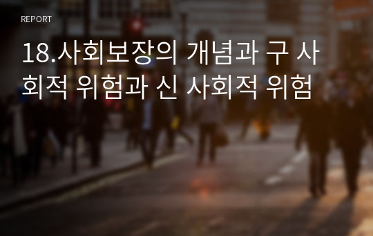 18.사회보장의 개념과 구 사회적 위험과 신 사회적 위험