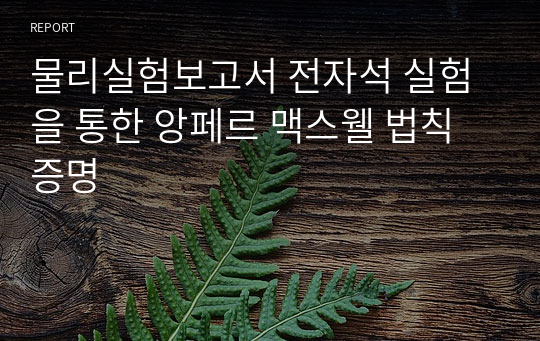 물리실험보고서 전자석 실험을 통한 앙페르 맥스웰 법칙 증명