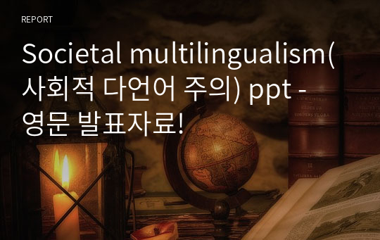 Societal multilingualism(사회적 다언어 주의) ppt - 영문 발표자료!