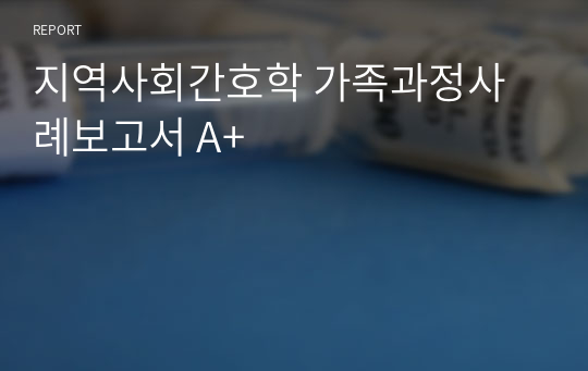 [지역사회간호학] 가족과정사례보고서 A+(방문간호)