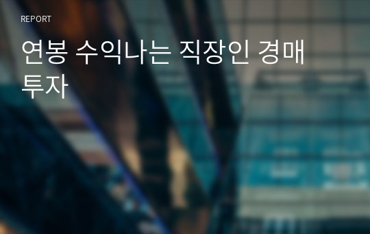 연봉 수익나는 직장인 경매 투자