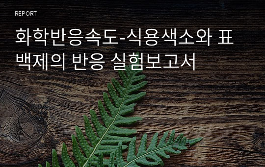 화학반응속도-식용색소와 표백제의 반응 실험보고서