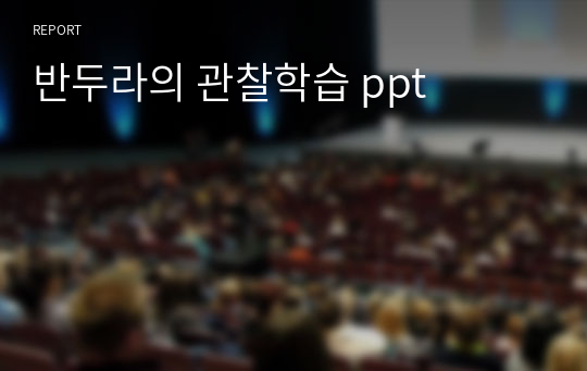 반두라의 관찰학습 ppt