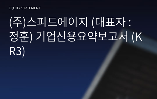 (주)스피드에이지 기업신용요약보고서 (KR3)