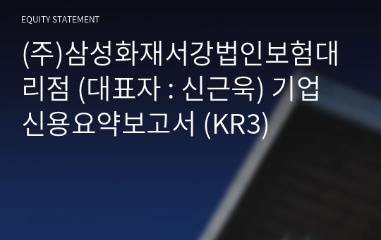 (주)삼성화재서강법인보험대리점 기업신용요약보고서 (KR3)