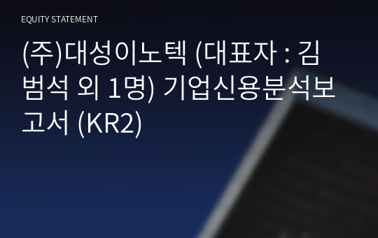 (주)대성이노텍 기업신용분석보고서 (KR2)