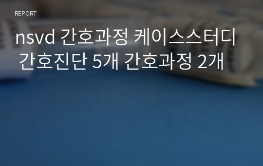 nsvd 간호과정 케이스스터디 간호진단 5개 간호과정 2개