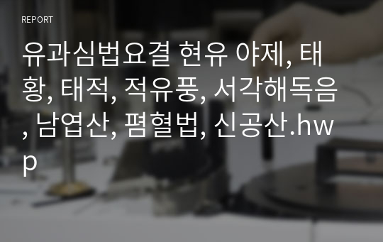 유과심법요결 현유 야제, 태황, 태적, 적유풍, 서각해독음, 남엽산, 폄혈법, 신공산.hwp