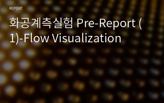 화공계측실험 Pre-Report (1)-Flow Visualization