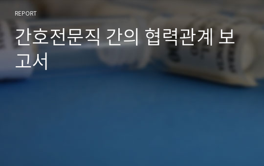 간호전문직 간의 협력관계 보고서