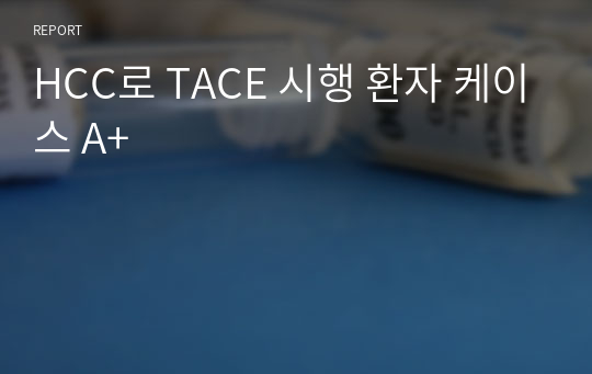 HCC로 TACE 시행 환자 케이스 A+