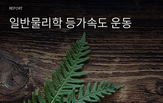 일반물리학 등가속도 운동