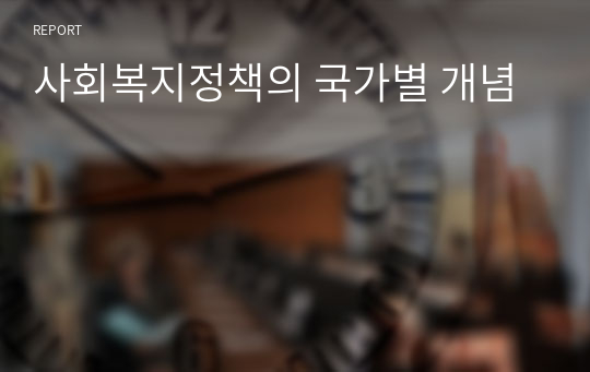 사회복지정책의 국가별 개념