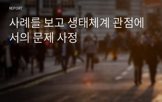 사례를 보고 생태체계 관점에서의 문제 사정