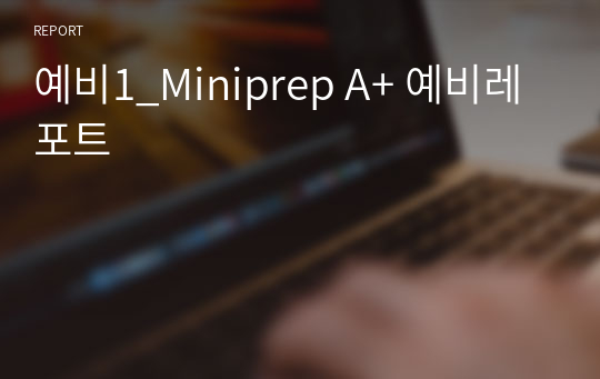 예비1_Miniprep A+ 예비레포트