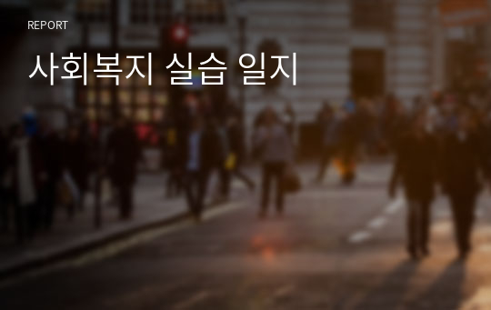 사회복지 실습 일지