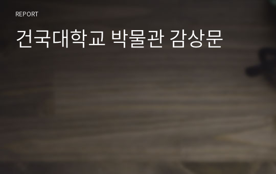 건국대학교 박물관 감상문