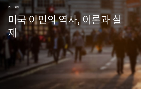 미국 이민의 역사, 이론과 실제