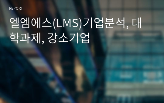 엘엠에스(LMS)기업분석, 대학과제, 강소기업