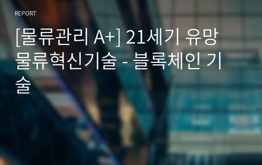 [물류관리 A+] 21세기 유망 물류혁신기술 - 블록체인 기술