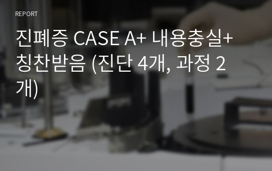 진폐증 CASE A+ 내용충실+칭찬받음 (진단 4개, 과정 2개)